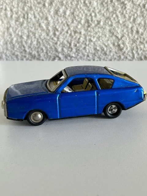 JOUET MECANIQUE ANCIEN tole RENAULT 4 CV POLICE 18 cm CIJ france années