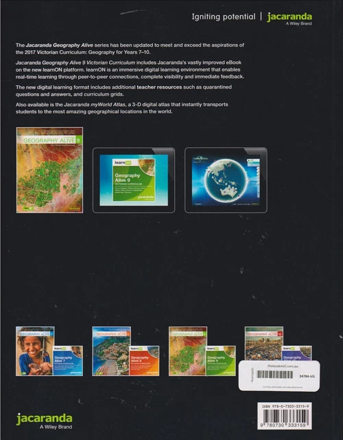 JACARANDA GEOGRAPHY ALIVE 9 Victorian Curriculum Textbook Activity Book