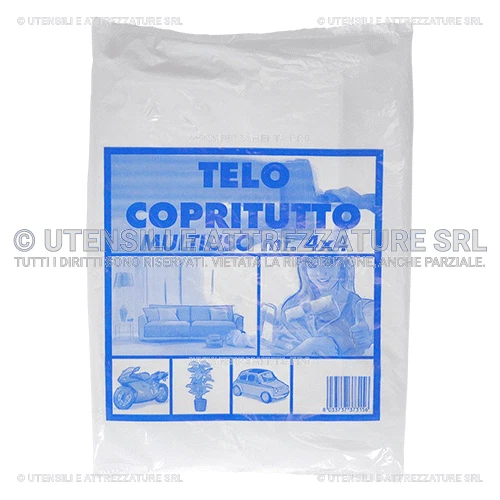 Maurer Telo Copritutto In Polietilene 4x4 Mt – Prima Scelta, Bianco, Multiuso FI52703