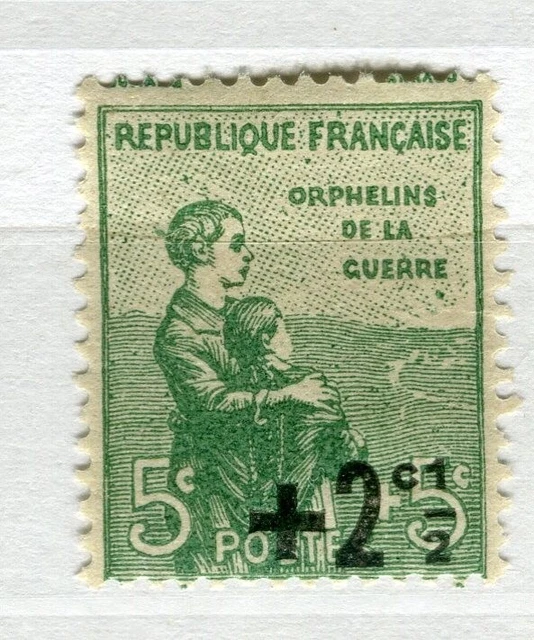 FRANCE; 1922 early War Orphans surcharged issue Mint hinged 2.5c. value