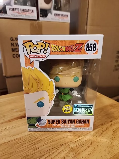 Figura de vinilo Funko Pop Dragon Ball Z Super Saiyan Gohan EE exclusiva GITD #858