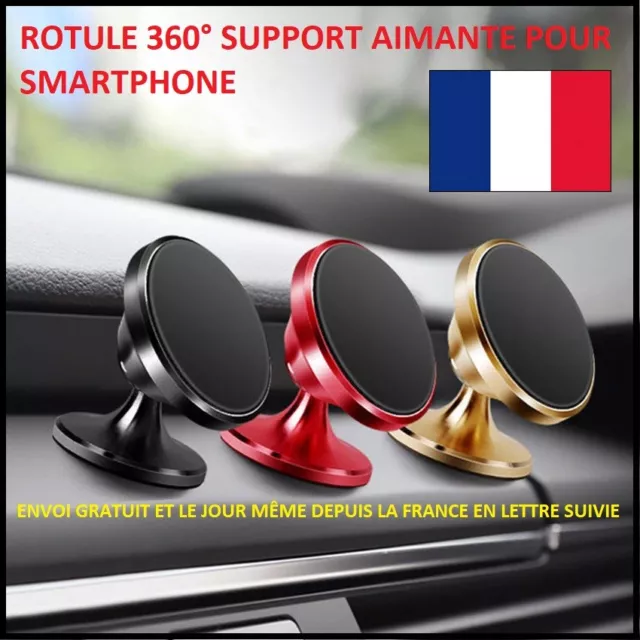 Support Magnetique Rotule 360° Porte Telephone Voiture Smartphone Gps Iphone Mp3
