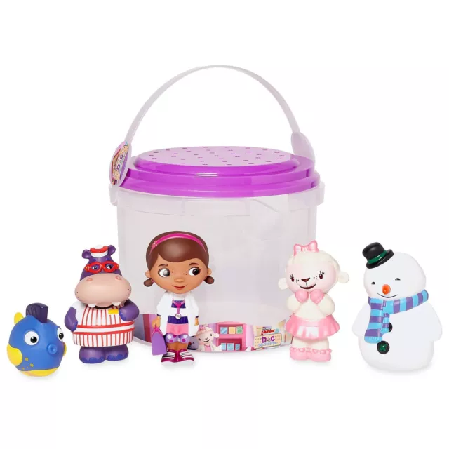 Disney Doc McStuffins Bath Toy Set and Container Baby Toddler Paddling Pool