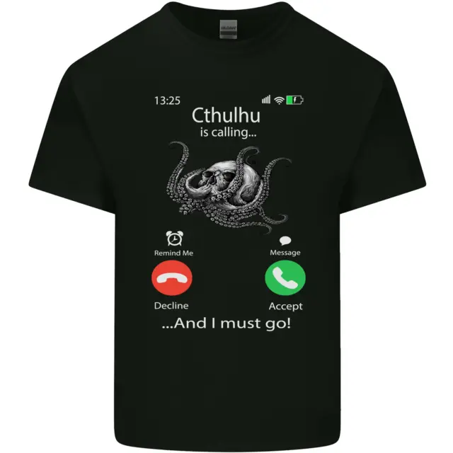 T-shirt da uomo in cotone Cthulhu Is Calling Funny Kraken
