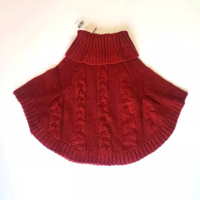 Carters Toddler Girls Size 3T Red Cable Knit Poncho Sweater Cape Valentines Day 2