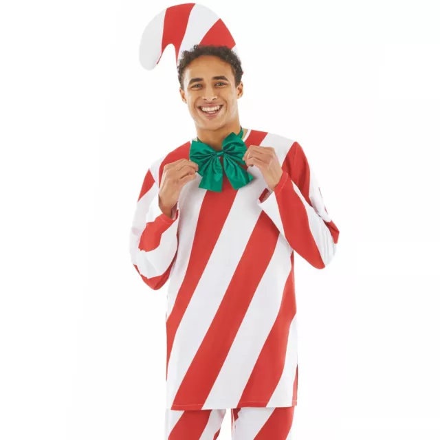 Herren Süßigkeitenstock Herren Kostüm M L XL Erwachsene lustig Weihnachten Party Kostüm 3
