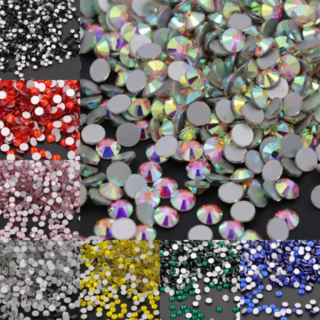 Crystal AB Non Hot Fix Rhinestones FlatBack Strass Garment Nail Art Decorations