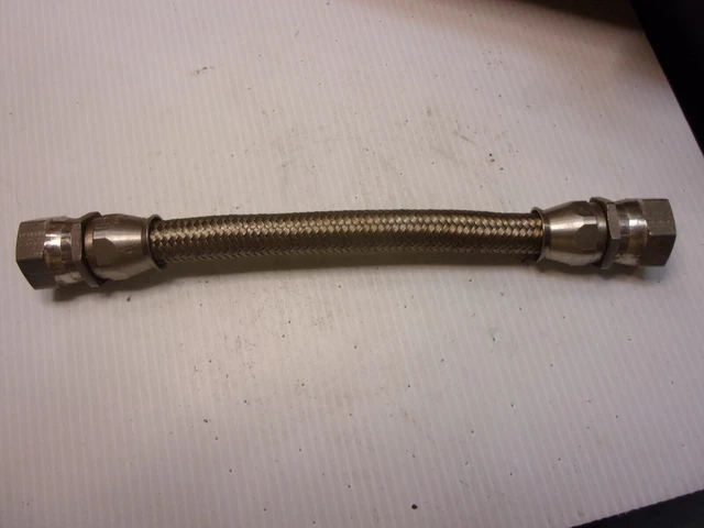 Stainless Steel Single Braided Metal Flexible Hose 11-1/2", 1" fittings