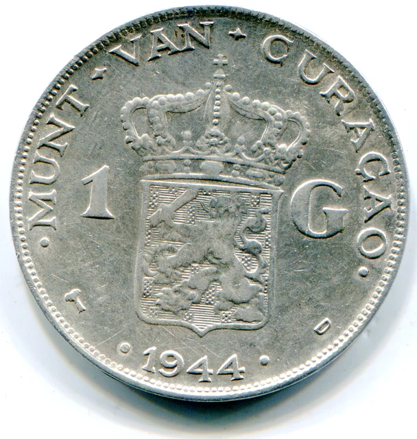 Curacao Gulden  1944-D KM-445   lotdec8938