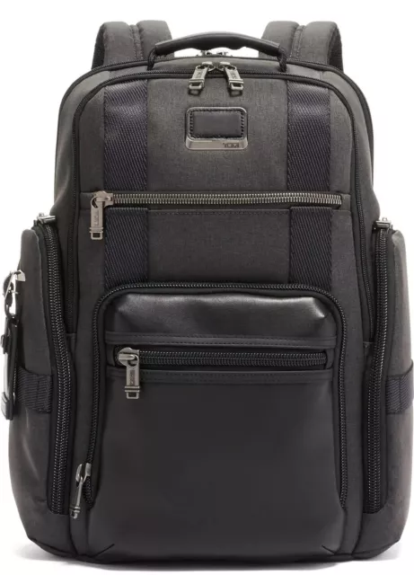TUMI Alpha Bravo Sheppard Deluxe Water-Resistant 15-Inch Backpack Grey / Black