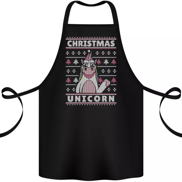 Divertente Natale Unicorno Motivo Cotone Grembiule 100% Biologico