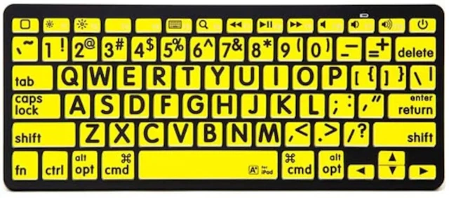 Alta Visibilidad Teclado Del Ordenador Pegatinas Grande Botón GB Laptop Amarillo
