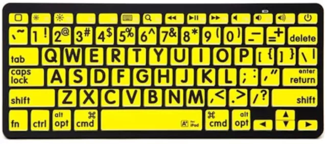 Hi-Viz Computer Tastatur Sticker Groß Knöpfe Hi-Vis UK Laptop Gelb Etiketten