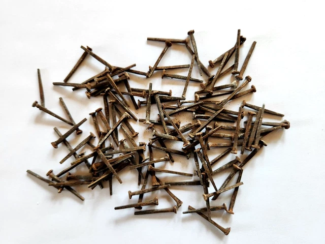 100 Small Square Cut Iron Nails Ca. 1890s