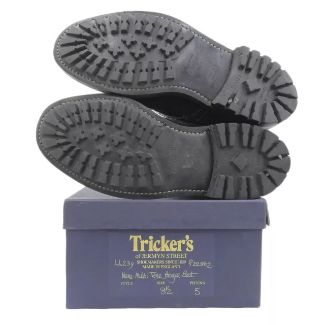 TRICKER'S GOOD CONDITION TRICKER'S Wingtip Boots Shoes Men's Black Calf ...