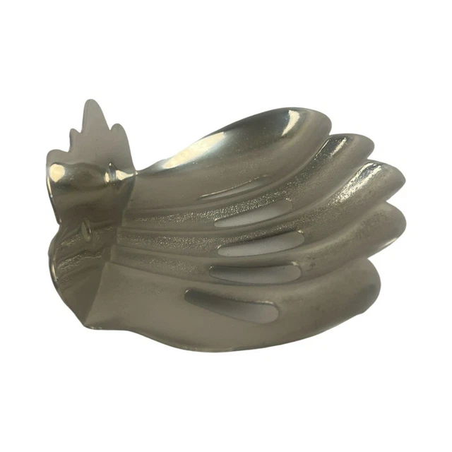 Antique c1910 Nickel Plated Brass Wolff Clam Shell Wall Mount Soap Holder Dish