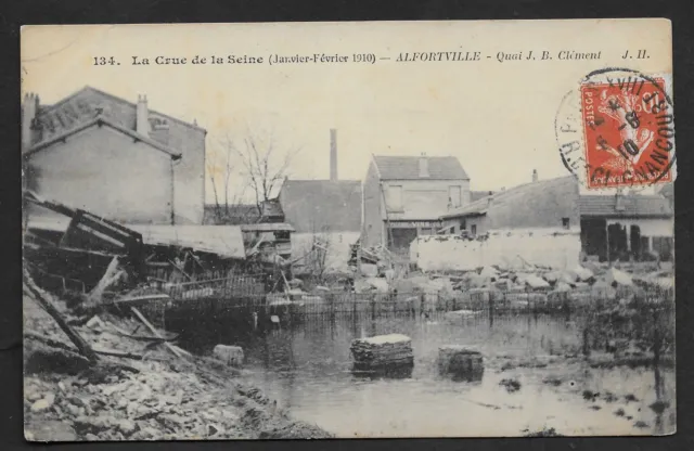 Alfortville (94) Crue De La Seine En 1910 Quai Clement Voir Photos R/V