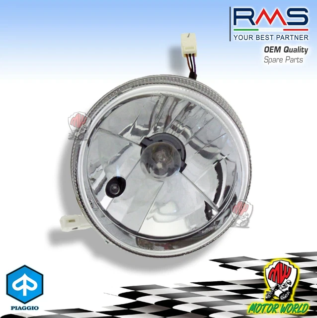 ORIGINAL Piaggio Vespa 50 LX Front Headlight Optical Group – 2T-4T, Year 2009-2010, Made In Italy, PI 58259R