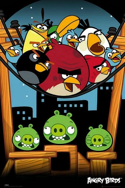 Angry Birds On A Wire - Maxi Poster 61cm x 91.5cm new and sealed