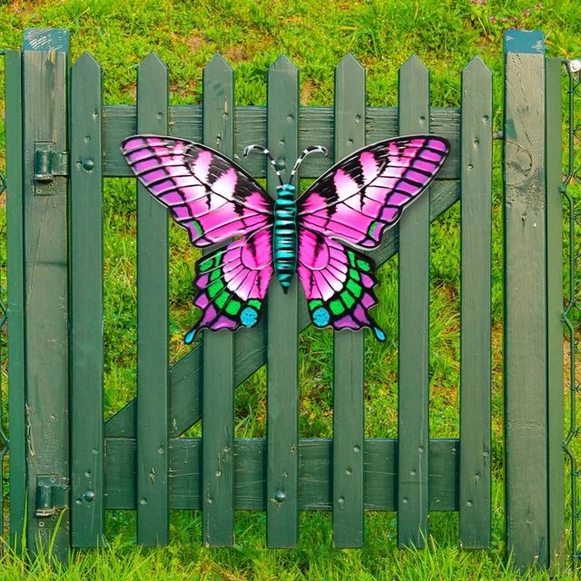 New Wrought Iron Butterfly Wall Decor Simulation Insect Ornament Garden Art