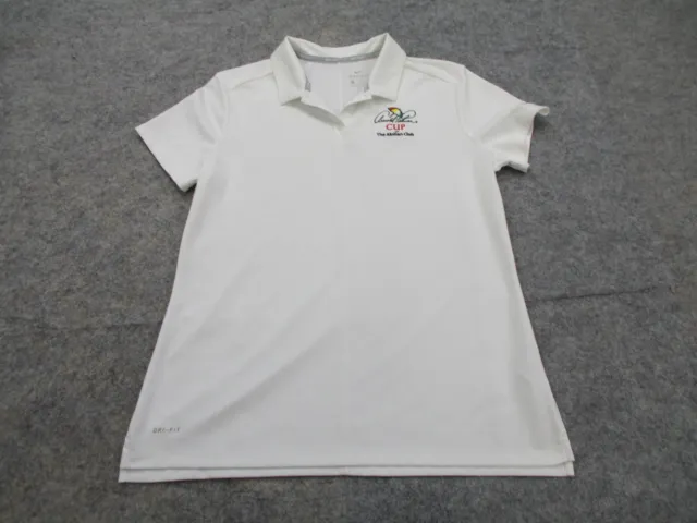 Nike Polo Shirt Womens Large White Short Sleeve Dri Fit Arnold Palmer Cup Golf