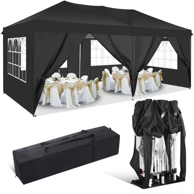 Pavillon 3x3/6m Faltpavillon PopUp Wasserdicht UV Partyzelt Gartenzelt Pergolen