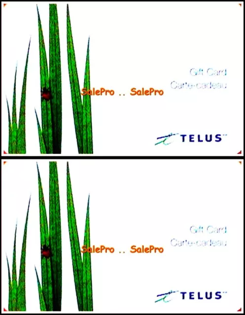 2x TELUS CANADA PHONE MOBILE COMMUNICATION BILINGUAL COLLECTIBLE GIFT CARD LOT