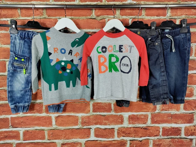 BABY BOY BUNDLE AGE 12-18 MONTHS NEXT GAP F&F etc DINOSAUR JUMPER TEE JEANS 86CM