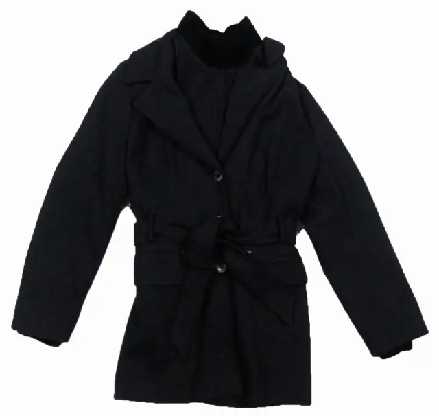 NWOT Calvin Klein Wool Blend Full Button Zip Womens Winter Long Coat Jacket M