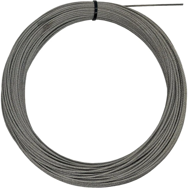 Câble Métallique En Acier Inoxydable 7x7 - Diamètre 1/16" (3/65"), 125 Pieds - Neuf, Marque ITW
