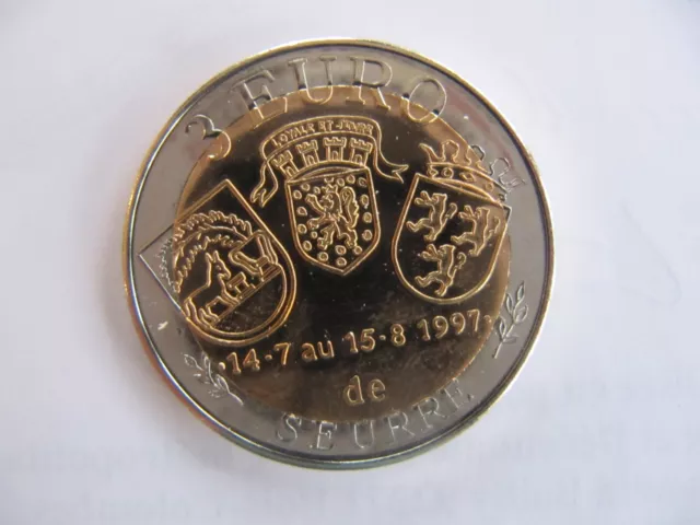 3 EURO temporaires de la ville de SEURRE 1997 Bimétallique