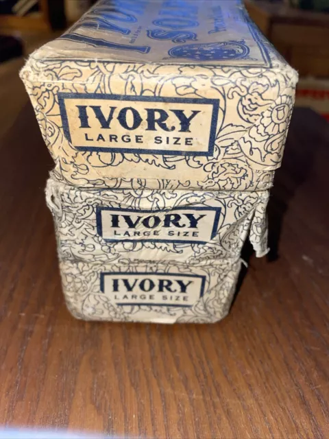 Vintage 1930s  3 Bars Proctor &Gamble Ivory Soap Bar Large in Orig Package nos 3