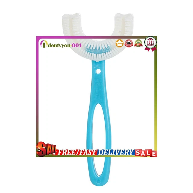 Cepillo de dientes para niños holygloomy en forma de U, cepillo de dientes de entrenamiento manual, alimentario