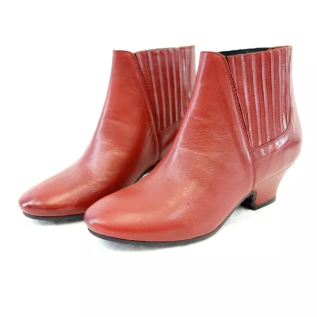 Baltarini Chaussures Femmes Bottines Bottes Chelsea Boots Cuir Rouge 36 Np
