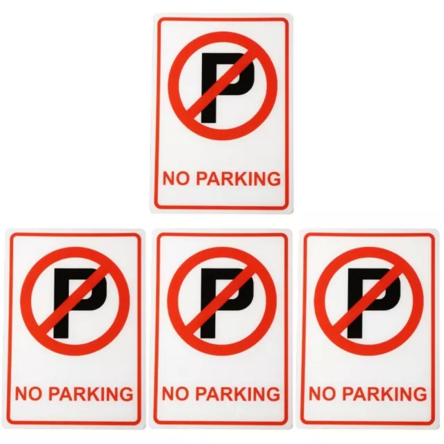 4 Count Caution No Parking Sign for Roads Security Signs Yard The