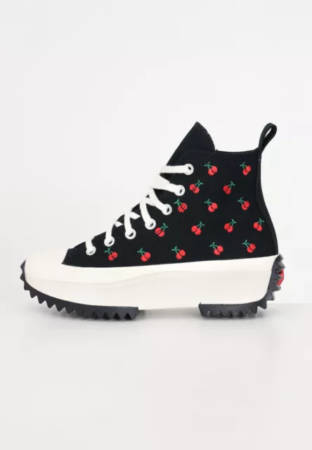 CONVERSE Sneakers Donna Nero  Sneakers da donna nere ricamo ciliegie Run Star Hi