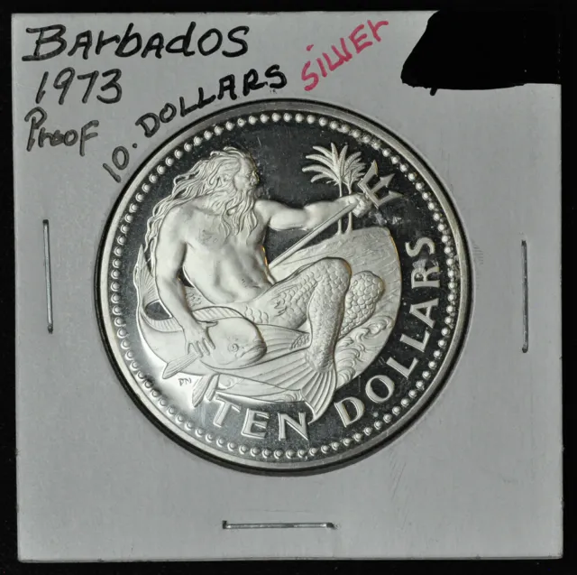1973 Barbados $10 Ten Dollar Coin  - PF