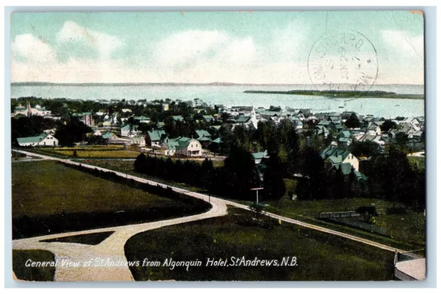 1907 General View Of St. Andrews From Algonquin Hotel New Brunswick CA Postcard