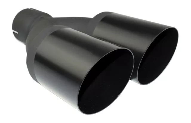 Auspuffblende Endrohr Doppelendrohr schwarz 2x 100mm für 60mm Anschluß