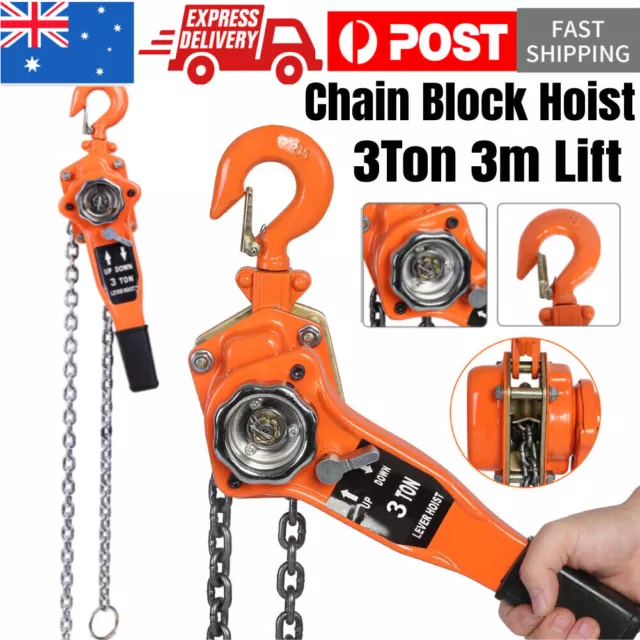 0.75T 1.5T 3T Lever Block Chain Hoist Ratchet Type Come Along Puller 3 m