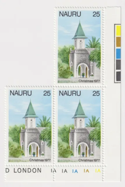 1977 Nauru - Christmas - Block 3 x 25 Cent Stamps
