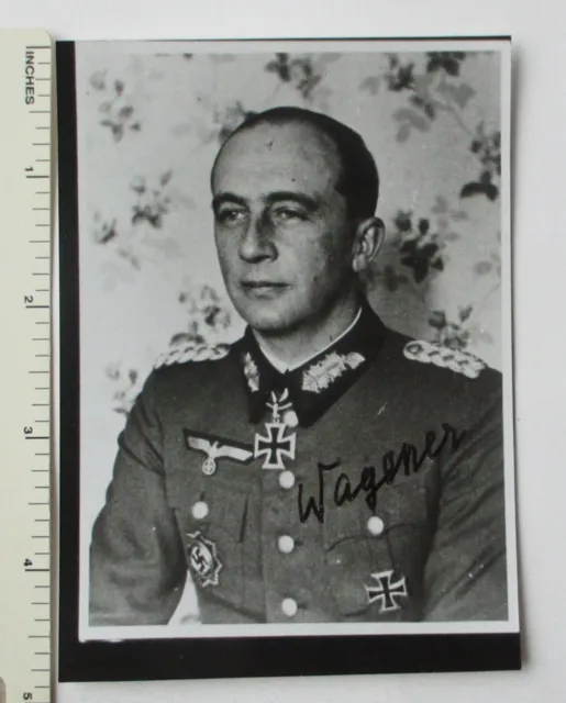 Ww2 German Army General Knights Cross Recipient Carl Wagener Signed Photo