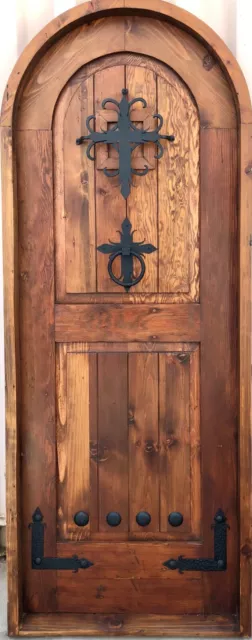 Rustic reclaimed lumber arched door solid wood storybook castle winery speakeasy 2