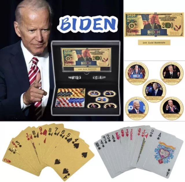 Joe Biden Conmemorativas Monedas Y Carta de Juego, Ee.uu. President Mega Paquete