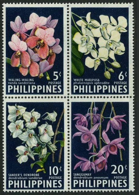 Philippines 850-853a,853b imperf,MNH.Michel 692-695 A B. Vanda orchids,1962.