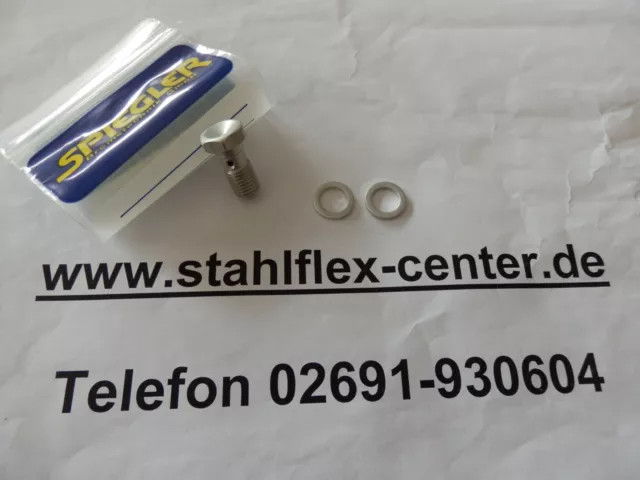 ALU Hohlschraube M10* 1,25 silber eloxiert Stahlflex Bremsleitung Schraube Banjo