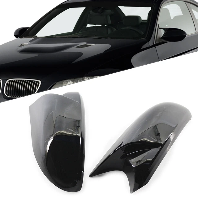 Gloss Black Rearview Mirror Cover Caps For BMW E81 E82 E87 E88 E90 E91 PRE-LCI