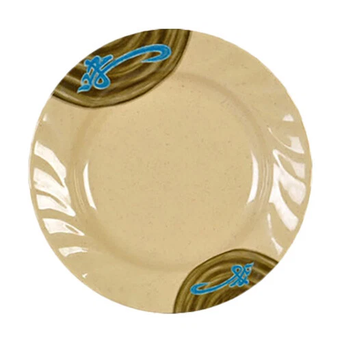 Thunder Group 1210J 10-1/2" Diameter Wei Pattern Curved Rim Plate - 1 Doz