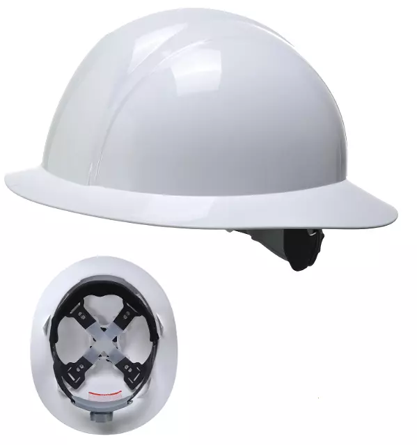 Portwest PS52 Blanc Sécurité Légères Large Rebord Futur Casque Tête Protection