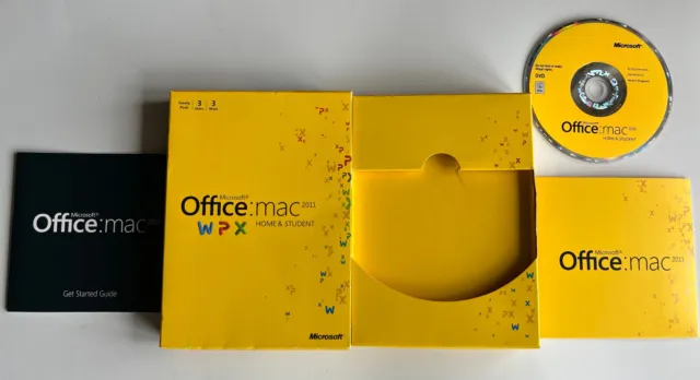 Microsoft Office: Mac 2011 Home and Student 3 Users. Free Postage